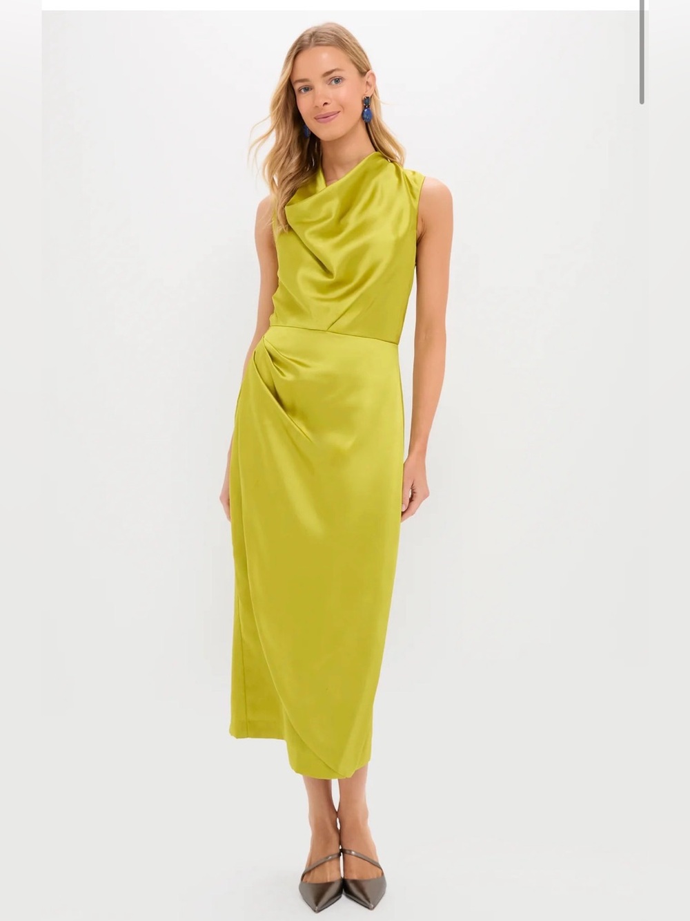 Chartreuse Satin Sinclair Dress